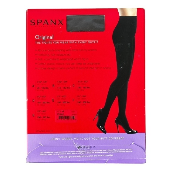 NEW SPANX Women's Body Shaping Tight-End Tights Original in Bittersweet Size G - Picture 2 of 6